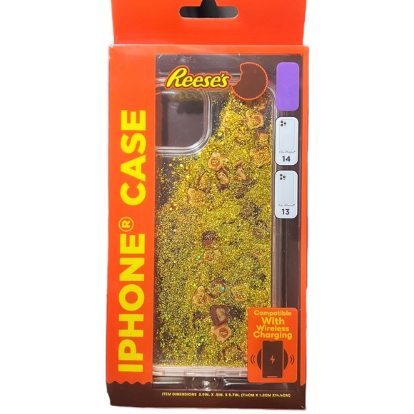 Licensed REESE'S Peanut Butter Cups Liquid Candy Glitter iPhone 15 Hard Case - Picture 4 of 5